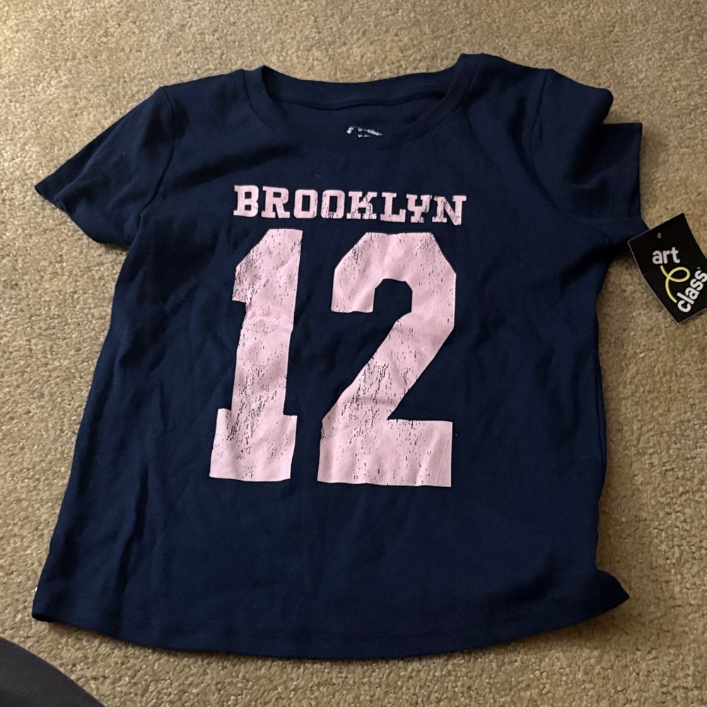 Art Class Navy and Pink Brooklyn Tee